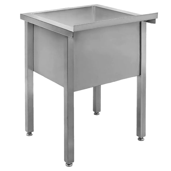 Spalator inox pentru vase mari, 60x60xH80 cm, 1 cuva 49x47xH40 cm
