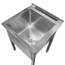 Spalator inox pentru vase mari, 60x60xH80 cm, 1 cuva 49x47xH40 cm