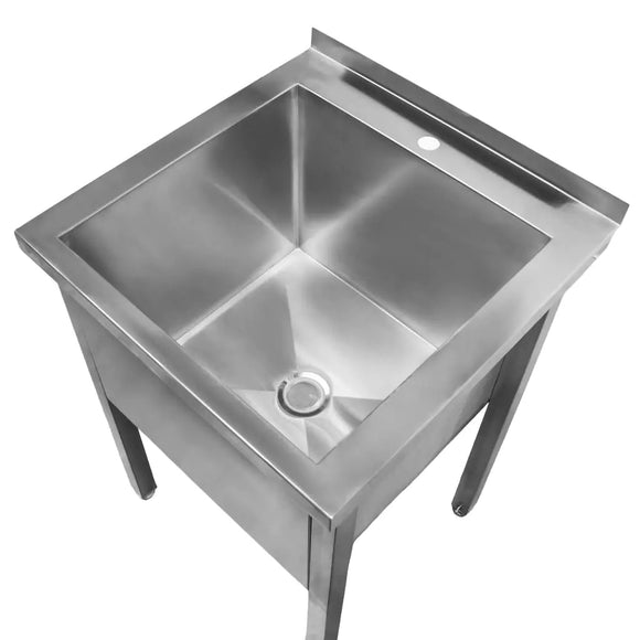 Spalator inox pentru vase mari, 60x60xH80 cm, 1 cuva 49x47xH40 cm