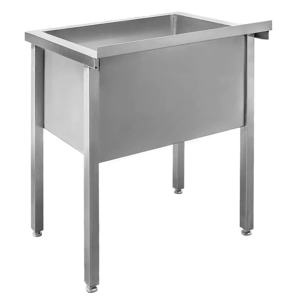 Spalator inox pentru vase mari, 70x70xH85 cm, 1 cuva 59x57xH40 cm