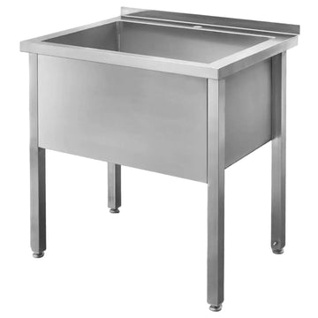 Spalator inox pentru vase mari, 80x60xH85 cm, 1 cuva 69x47xH40 cm