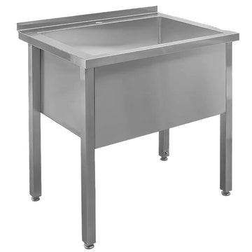 Spalator inox pentru vase mari, 80x60xH85 cm, 1 cuva 69x47xH40 cm