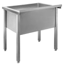 Spalator inox pentru vase mari, 80x60xH85 cm, 1 cuva 69x47xH40 cm