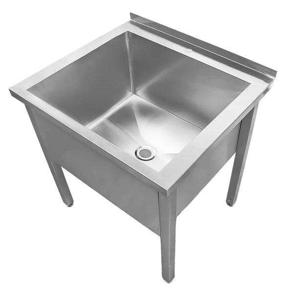 Spalator inox pentru vase mari, 80x60xH85 cm, 1 cuva 69x47xH40 cm