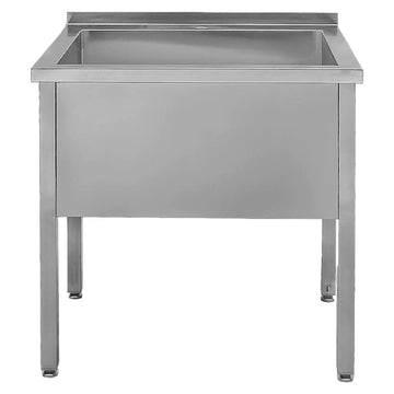 Spalator inox pentru vase mari, 80x70xH85 cm, 1 cuva 69x57xH40 cm