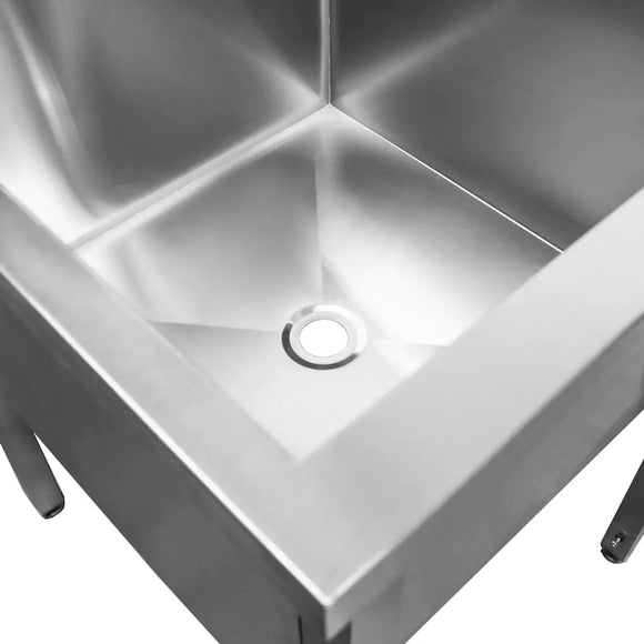 Spalator inox pentru vase mari, 80x70xH85 cm, 1 cuva 69x57xH40 cm