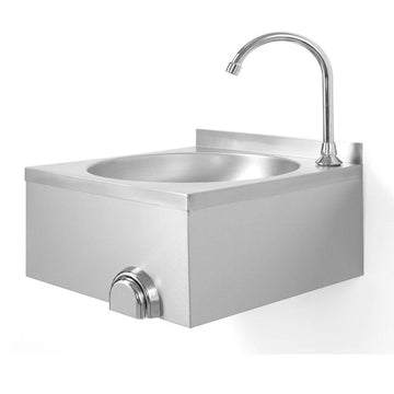Spalator de maini inox cu actionare la genunchi, 40x40 cm, cu baterie Spalator de maini din inox