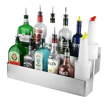 Speed rack inox dublu 2x6 sticle, 56x21xH25 cm cest suport pentru sticle de