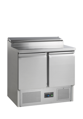 SS920-SS304, 201 l, 2 to 10 C, 2 uși solide cu balama, Asistata de ventilator, 155 W, Gama de mese de preparare