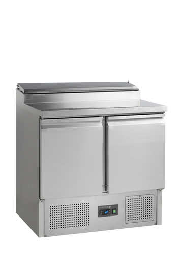 Masă preparare sandvișuri inox SS920, 201 l, +2/+10°C, 2 uși Tefcold – masă de lucru frigorifică inox pentru bucătărie profesională restaurant