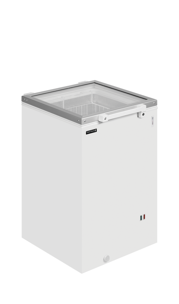 Congelator orizontal expunere alb ST160, 105 l, -24/-14C Tefcold – congelator orizontal pentru expunere inghetata in magazine si retail