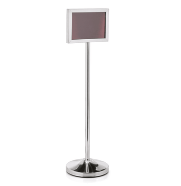 Stand de informare argintiu 120 cm cu afisaj dublu A4 orizontal
