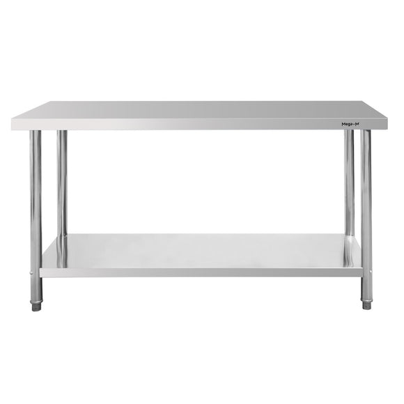 Masa inox 150x60xH85 cm, cu 1 polita