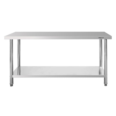 Masa inox 160x70xH85 cm, cu 1 polita - 0