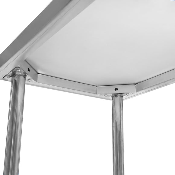 Masa inox 150x60xH85 cm, cu 1 polita