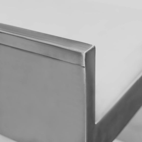 Masa inox preparare carne cu blat polietilena + inox, 100 x 700 x H850 mm, cu polita