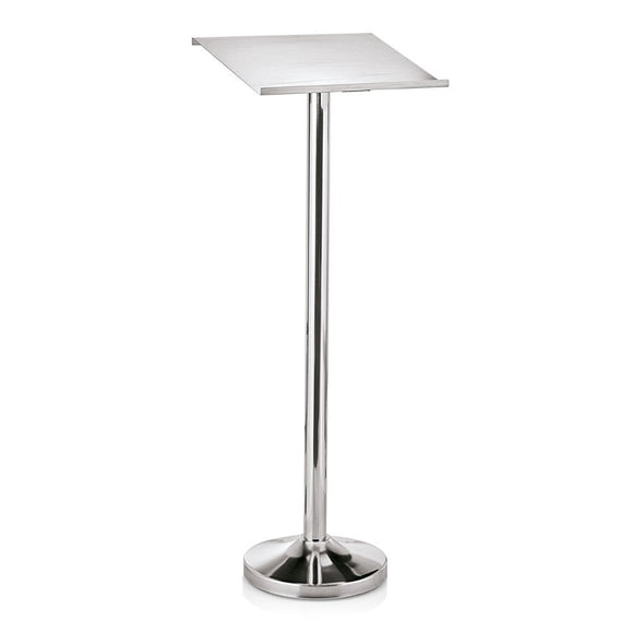 Suport meniu, stand prezentare inox,44x34xH118 cm html Suport meniu elegant și