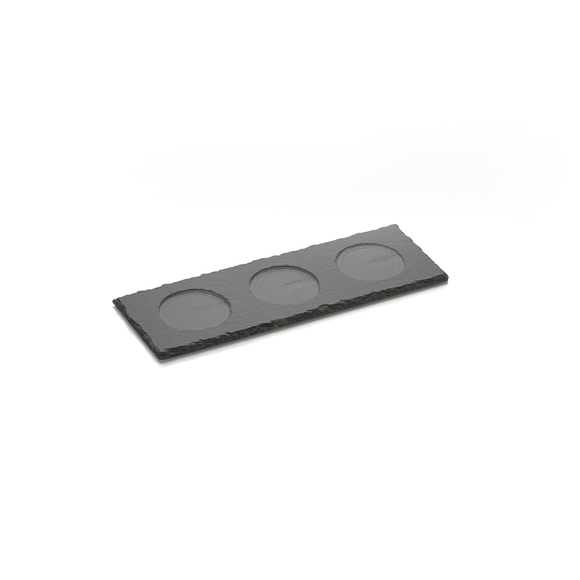 Suporturi pentru rasnite cu 3 locasuri, 28 x 10 x 1 cm, ardezie naturala