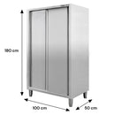 Dulap gastronomic de trecere 2 usi 100x50x180 cm inox-2
