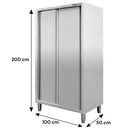 Dulap gastronomic trecere 2 usi 100x50x200 cm inox-2