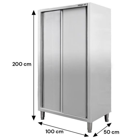 Dulap gastronomic trecere 2 usi 100x50x200 cm inox