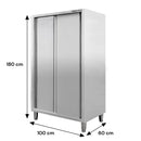 Dulap depozitare inox, 2 usi culisante, 100x60x180 cm-2