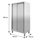Dulap gastronomic de trecere 2 usi 80x50x180 cm inox-2