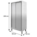 Dulap gastronomic de trecere 2 usi 80x50x200 cm inox-2