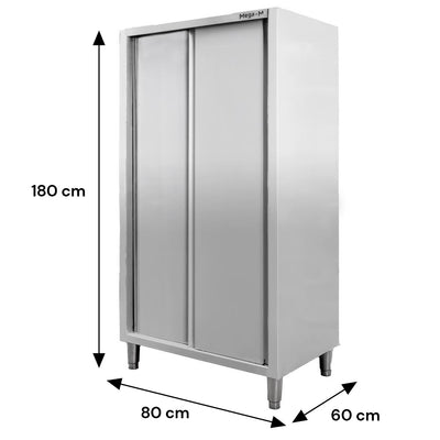 Dulap gastronomic pass-through 2 usi 80x60x180 cm inox - 0