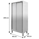 Dulap gastronomic trecere 2 usi 80x60x200 cm inox-2