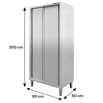 Dulap gastronomic trecere 2 usi 80x60x200 cm inox - 0