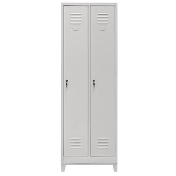 Dulap vestiar BHP cu baza cu picioare 2 usi cu compartimente S-60 cm gri