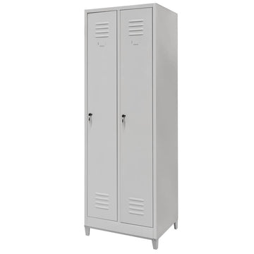 Dulap vestiar BHP cu baza cu picioare 2 usi cu compartimente S-60 cm gri - 0