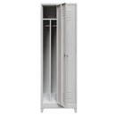 Dulap vestiar BHP cu baza cu picioare 2 usi cu compartimente S-60 cm gri-3
