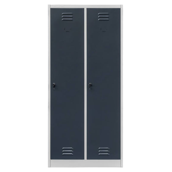 Dulap BHP vestiar 2 usi S-80 cm gri/front grafit