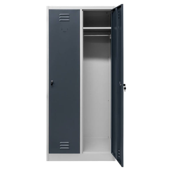 Dulap BHP vestiar 2 usi S-80 cm gri/front grafit