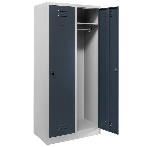 Dulap BHP vestiar 2 usi S-80 cm gri/front grafit