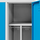 Dulap vestiar BHP 2 usi cu compartimente S-80 cm gri/albastru front-8