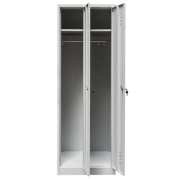 Dulap BHP pentru haine 2 usi S-60 cm gri