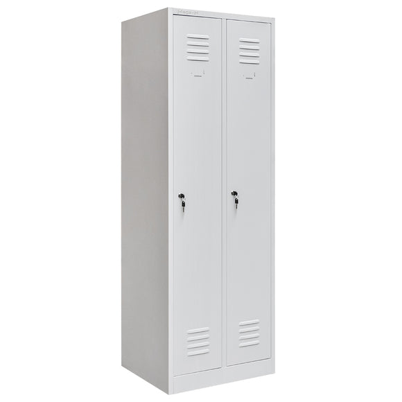 Dulap vestiar metalic 2 usi, latime 60 cm gri - LIVRARE PE PALET