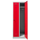 Dulap BHP pentru imbracaminte 2 usi S-60 cm gri/front rosu-6