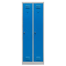 Dulap BHP pentru haine 2 usi S-60 cm gri/fata albastra-6