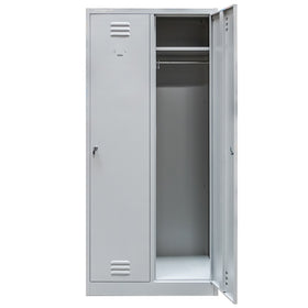 Dulap vestiar BHP 2 usi S-80 cm gri expediere pe palet - 0
