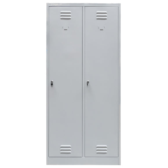 Dulap BHP pentru haine angajati 2 usi S-80 cm gri
