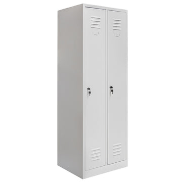 Dulap vestiar BHP 2 usi cu compartimente S-60 cm gri - 0