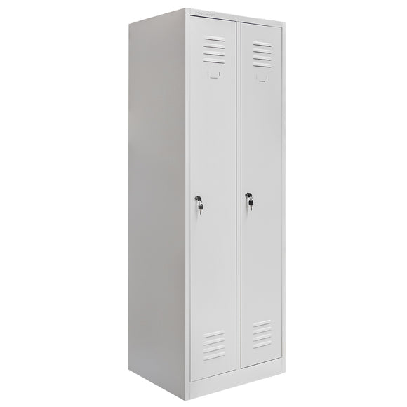 Dulap vestiar BHP 2 usi cu compartimente S-60 cm gri