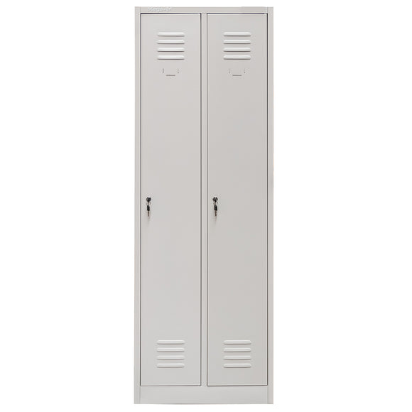 Dulap vestiar BHP 2 usi cu compartimente S-60 cm gri