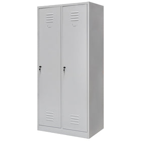 Dulap vestiar metalic 2 usi, latime 80 cm gri - LIVRARE PE PALET - 0