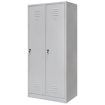 Dulap vestiar metalic 2 usi, latime 80 cm gri - LIVRARE PE PALET - 0