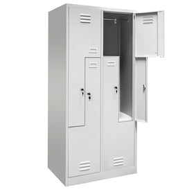 Dulap vestiat metalic 4 usi tip L,  latime 80 cm gri -  LIVRARE PE PALET - 0